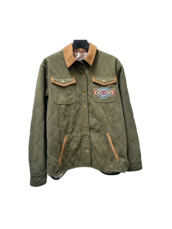 Double D Ranch Jackets & Blazers - Double D Ranch Custom Women Olive Brown Trim Long-Sleeves Ranchwear Size Large